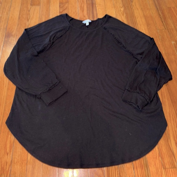 Lauren Conrad Black Long Sleeve Top - Picture 1 of 6